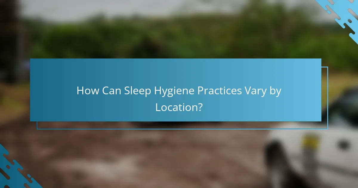 How Can Sleep Hygiene Practices Vary by Location?