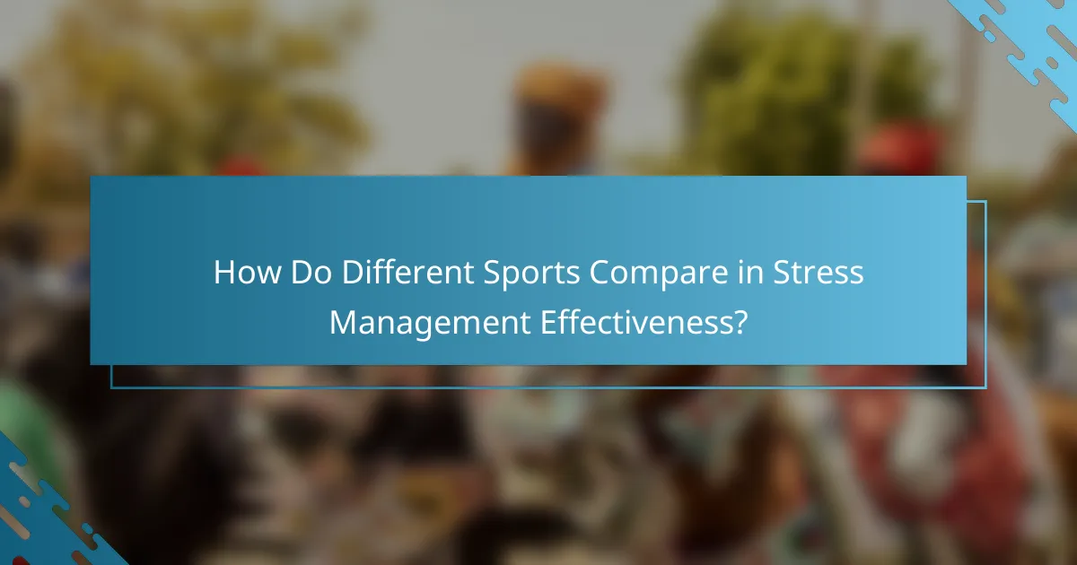 How Do Different Sports Compare in Stress Management Effectiveness?